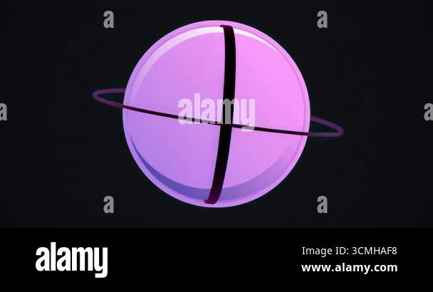 Sphere rotating after stripe emerging as lens flare shifting colors and ...