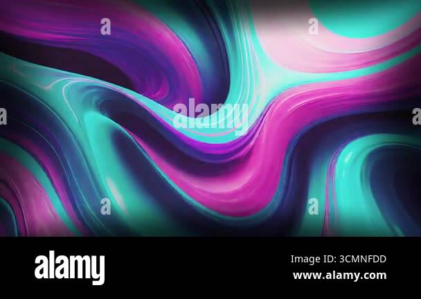 Abstract 3D Render of Cyan and Magenta Swirls. A vibrant, futuristic ...