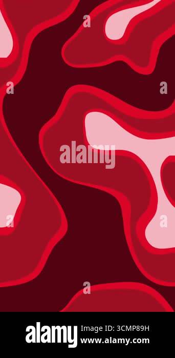 Gradient red liquid wave animation on vertical screen for nature theme ...