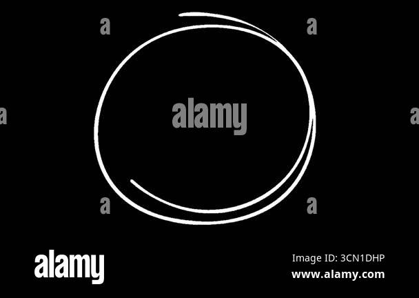 Animated Scribble Circle Drawing Animation in Black Background for ...