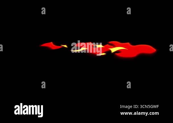 Fire Element Animated Animated Cartoon Fire Elements Isolated on Black Background Stock ...