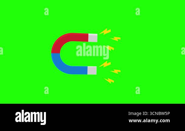 magnet attracts animated icon magnet attracts objects green screen 4k ...