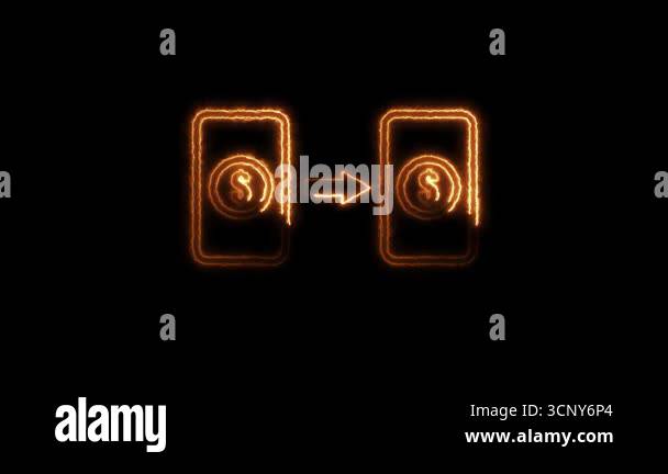the symbol of the new technology. neon sign Stock Video Footage - Alamy