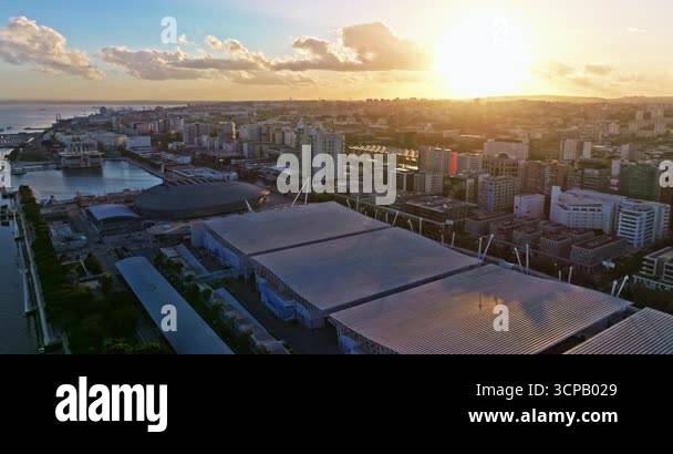 Portugal, Lisbon, 7.07.2025: Aerial view of Vasco da Gama Tower Babylon ...