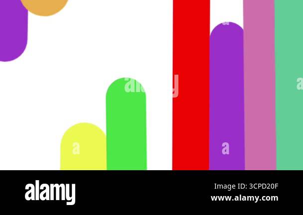 Animated transition of colorful vertical bars appearing from the top ...
