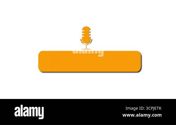 Motion background with orange sound waves and mic for podcast and ...