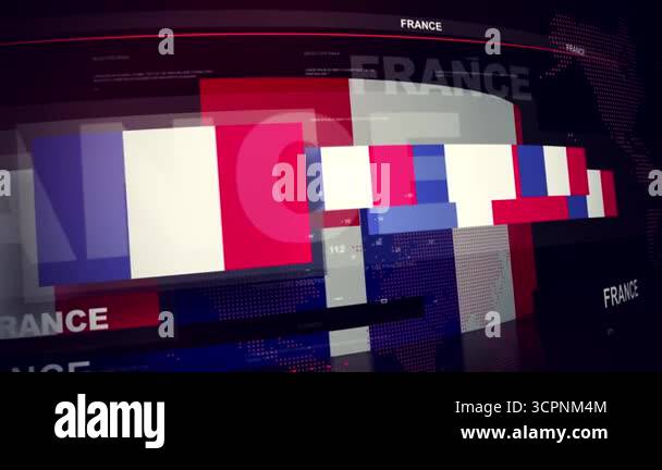 France Flag World News Intro Stock Video Footage - Alamy