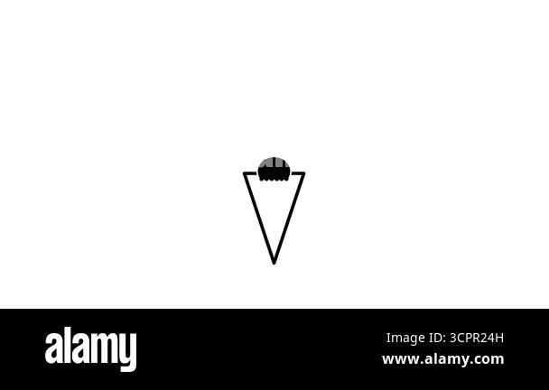 animated ice cream icon. Minimalist black and white ice cream logo ...