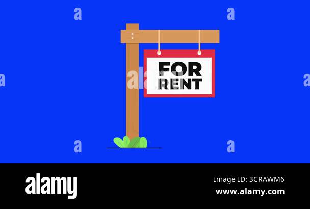 Animation for rent board with chroma key Stock Video Footage - Alamy