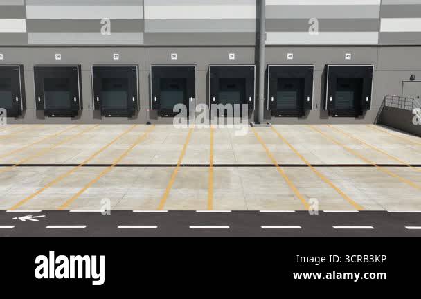 Loading Dock Space Truck dock platform logistics warehouse empty space door for loading ...