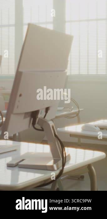 Educational Space with Computer Desks, Monitors. Computer Science ...