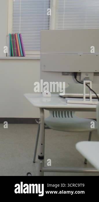 Computer Classroom with Desks, Chairs and Computer Monitors for ...