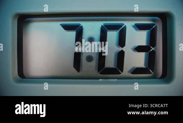 Close Up of Digital Clock with Bright Display Showing Precise Time in ...
