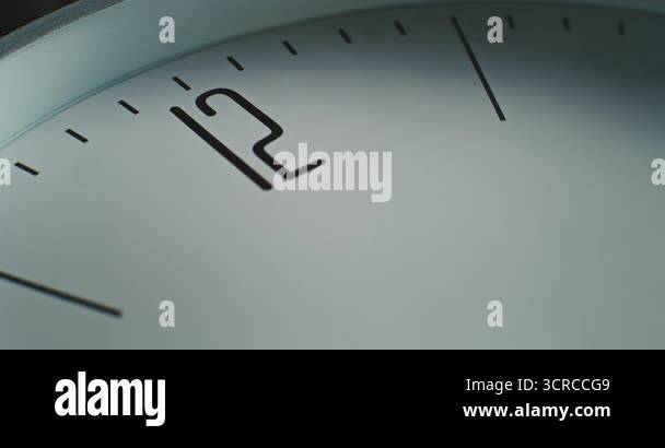 Time Lapse of Running Second Hand on the Dial of Minimalist Wall Clock ...