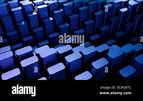 Modern Shapes Blue abstract geometric bars rise and fall in a dynamic ...