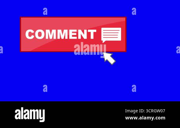 video animation click computer cursor mouse comment button digital, on ...
