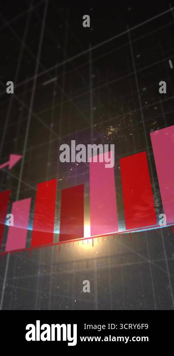 Animation of statistics and digital data processing over globe. Global ...