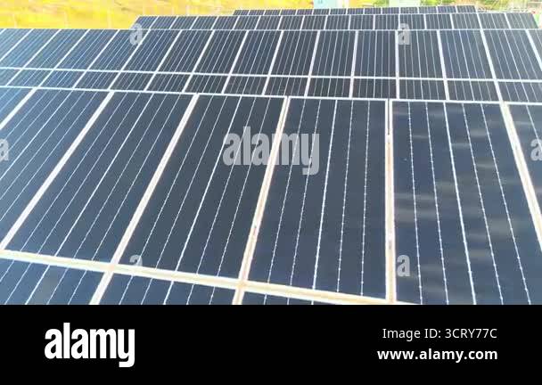 Solar panels installed in a carpark area Stock Video Footage - Alamy