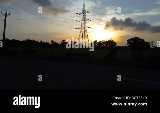 Power lines sunset evening Stock Videos & Footage - HD and 4K Video ...