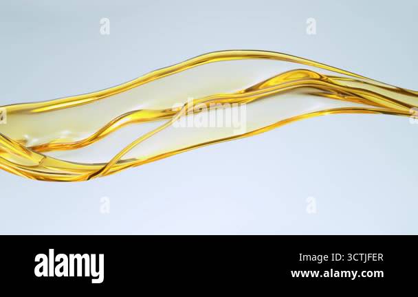 Super Slow Motion Shot of Waving Oil Splash on White Background at ...