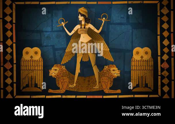 ishtar winged goddess of mesopotamia Stock Video Footage - Alamy