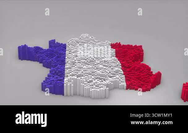 France country opener intro with 3d bars forming the map with Waving ...