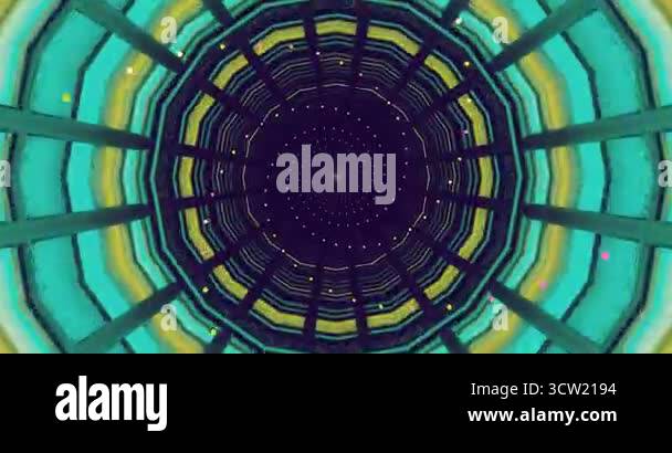 Engaging video loop shows a tunnel with mesmerizing green hues and ...