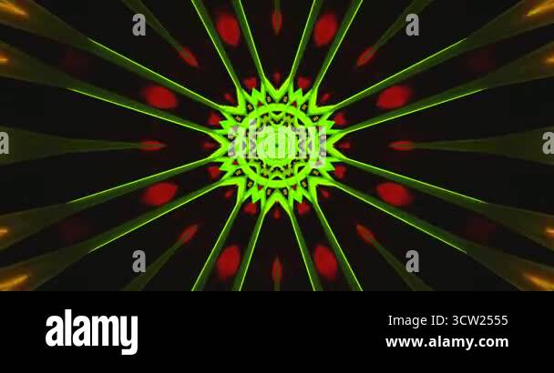 Looping Outward This seamless looping video features a tunnel graphic with bright green ...