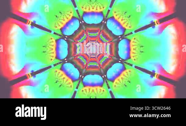 Colorful visuals swirl together in a mesmerizing tunnel effect ...