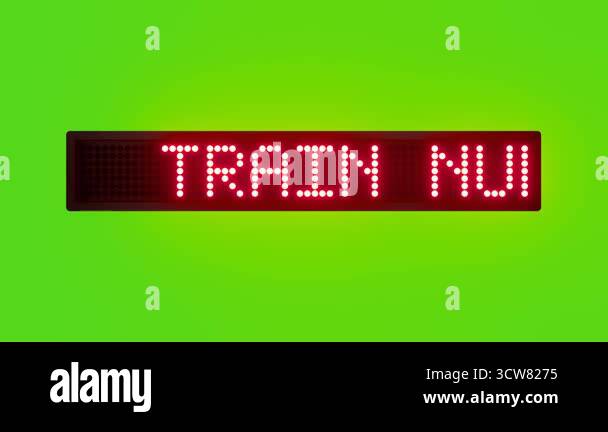 TRAIN NUMBER 67890 IS DELAYED BY 30 MINUTES Scrolling Red Dot Matrix ...