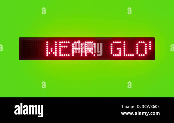 WEAR GLOVES WHEN HANDLING SHARP OBJECTS Scrolling Red Dot Matrix LED ...