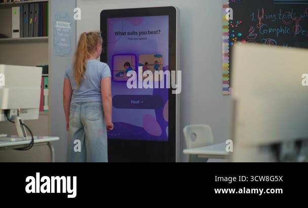 Young Schoolgirl on AI Mood Tracker Takes Test to Determine Personality ...