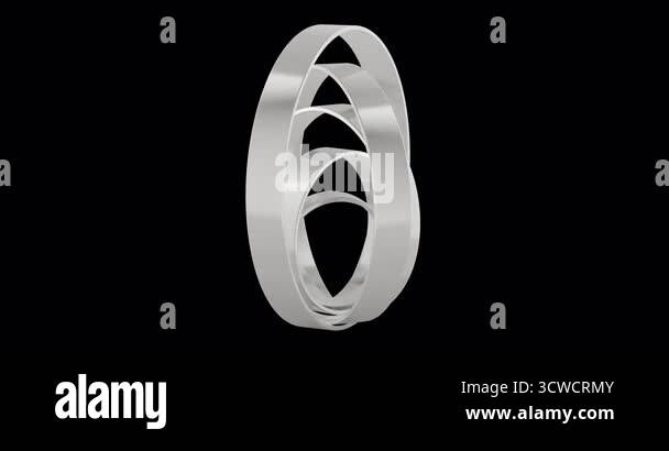 Abstract metallic concentric rings rotation animation, seamlessly ...