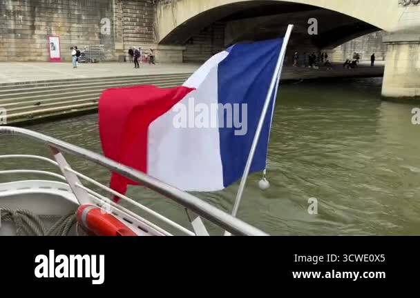 Seine Railing A short video clip showing the French national flag waving prominently ...