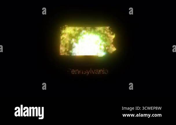 Digital animation showcasing pennsylvania state map transforming with ...