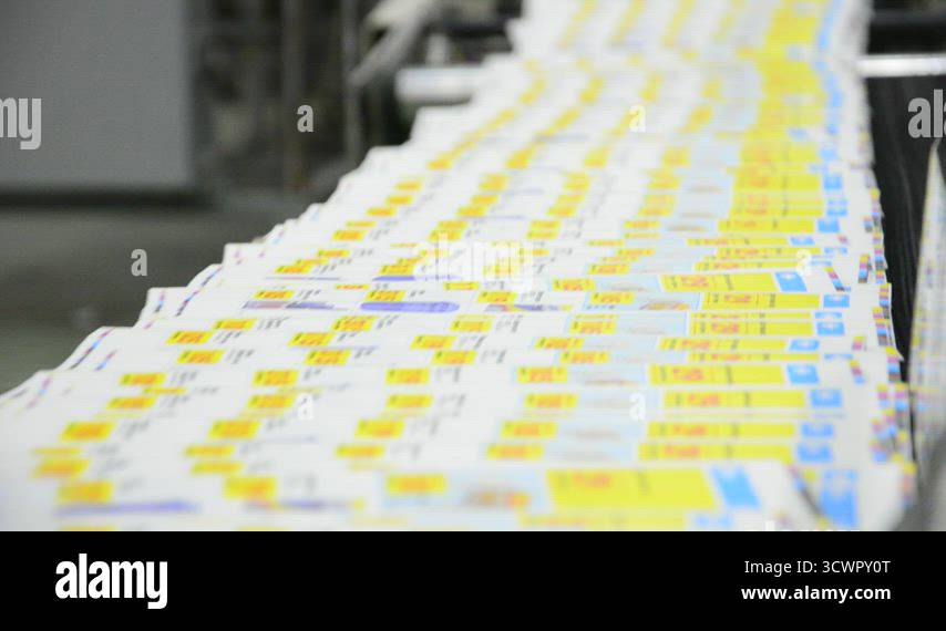 Web Offset Printing Press Folding a Daily Newspaper - Stock Video. Web ...