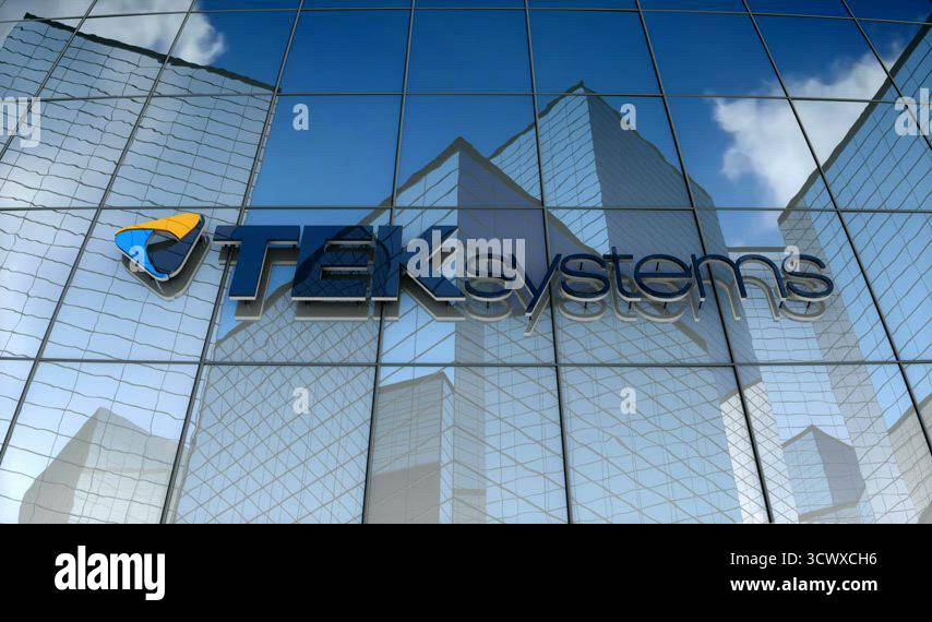 Editorial, TEKsystems logo on glass building Stock Video Footage - Alamy