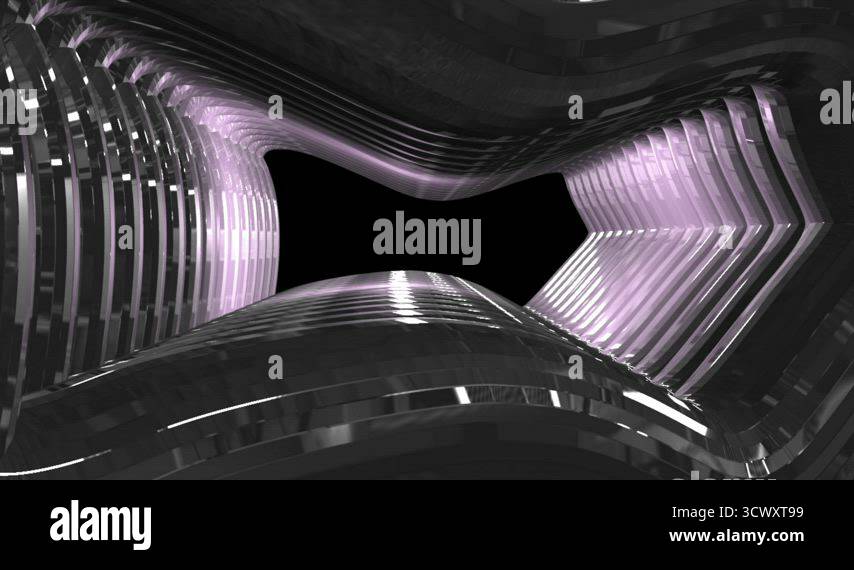 Digital animation of abstract form vortex design on black Stock Video ...