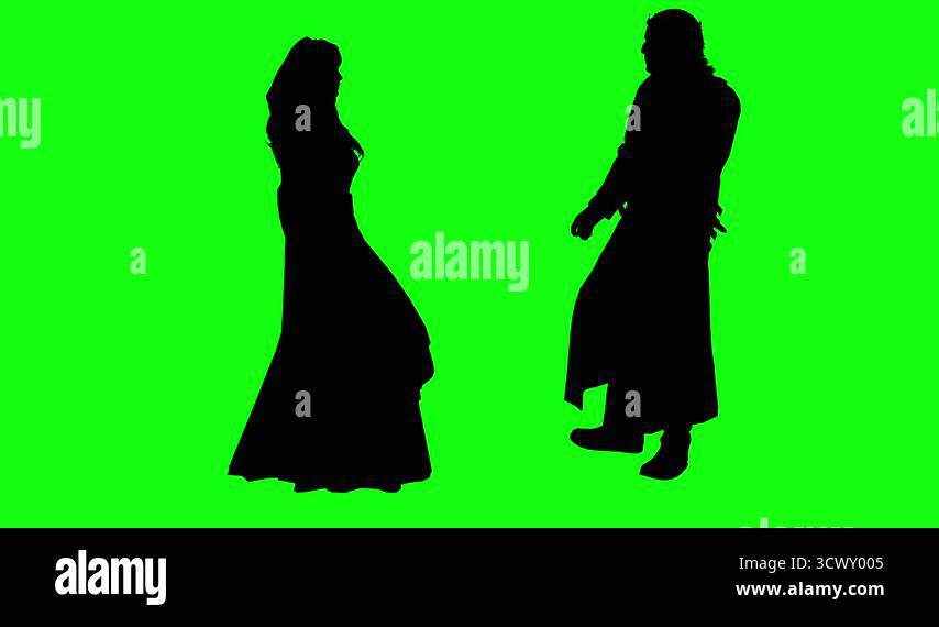 3d rendering animation silhouettes of people hugging on green screen ...