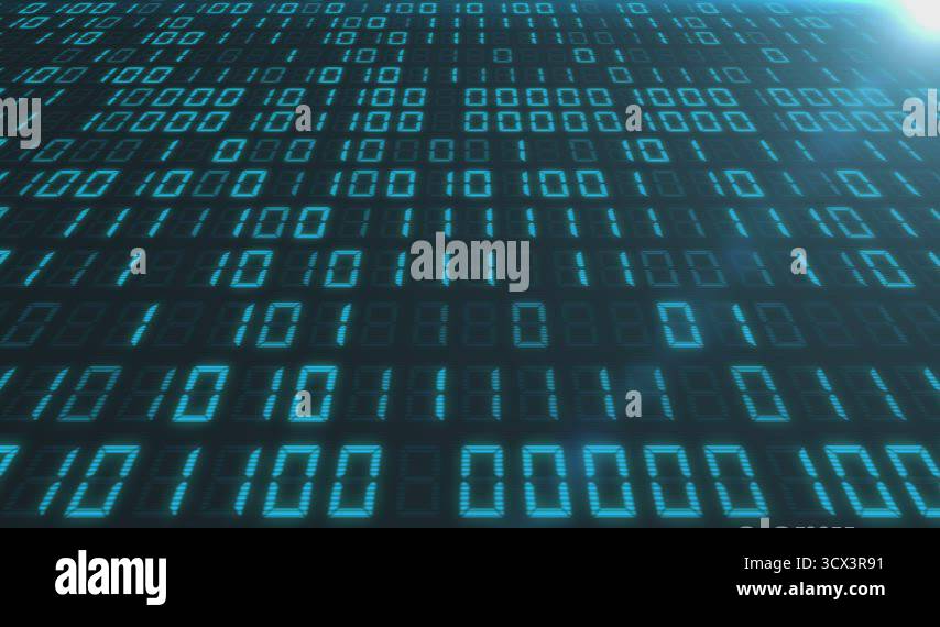 Loopable binary code animation from above at an angle Stock Video ...