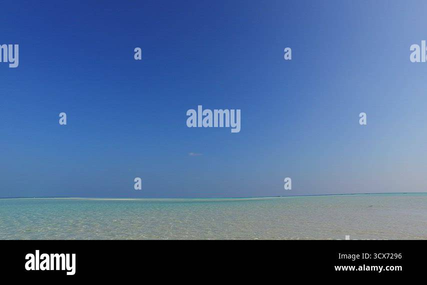 Daytime panorama of idyllic coast beach vacation by turquoise ocean ...