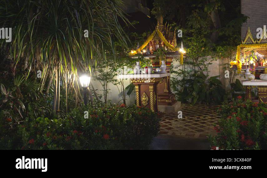 Small Thai temples for offerings to the gods Stock Video Footage - Alamy