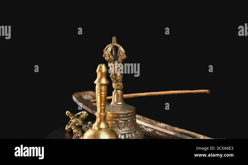 copper Tibetan ritual bell. bell represents the feminine principle of ...