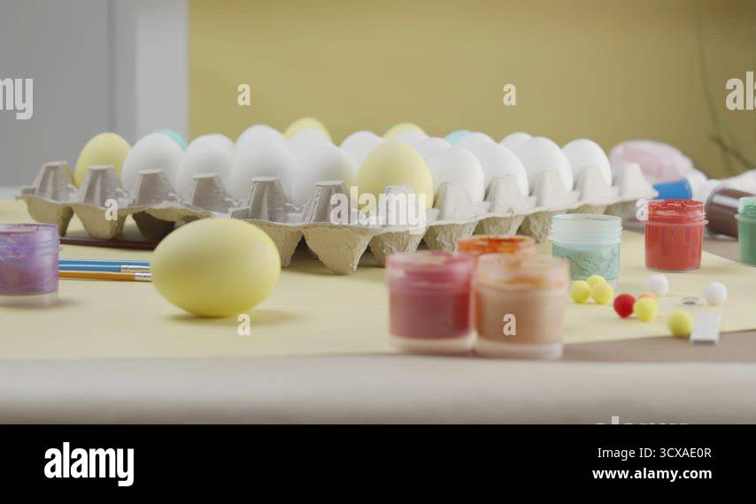 Eggs for the holiday Easter Stock Video Footage Alamy