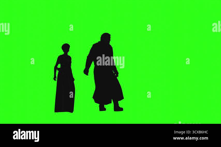 3d rendering 4K animation - silhouettes of people hugging on green ...