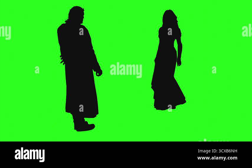 3d rendering 4K animation - silhouettes of people hugging on green ...