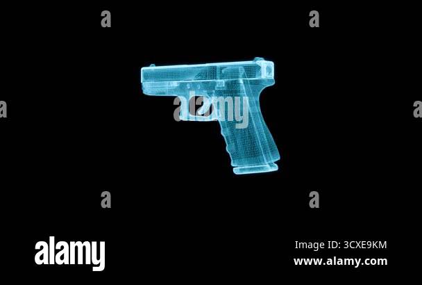 Gun hologram augmented reality Advance HUD control center. Graphic ...