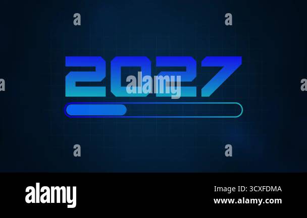Happy New Year 2027 progress bar on soft abstract background. New year ...