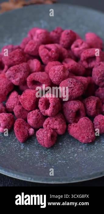Dried sublimated slices of raspberry as an ingredient for sweet ...