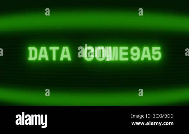 Old green CRT screen showing text DATA CORRUPT appearing in random ...